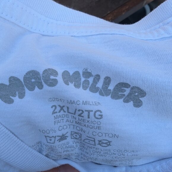 Mac Miller T-Shirt Men 2XL White Star Circle Pot Leaf Crew Neck Pullover Cotton - Picture 7 of 7
